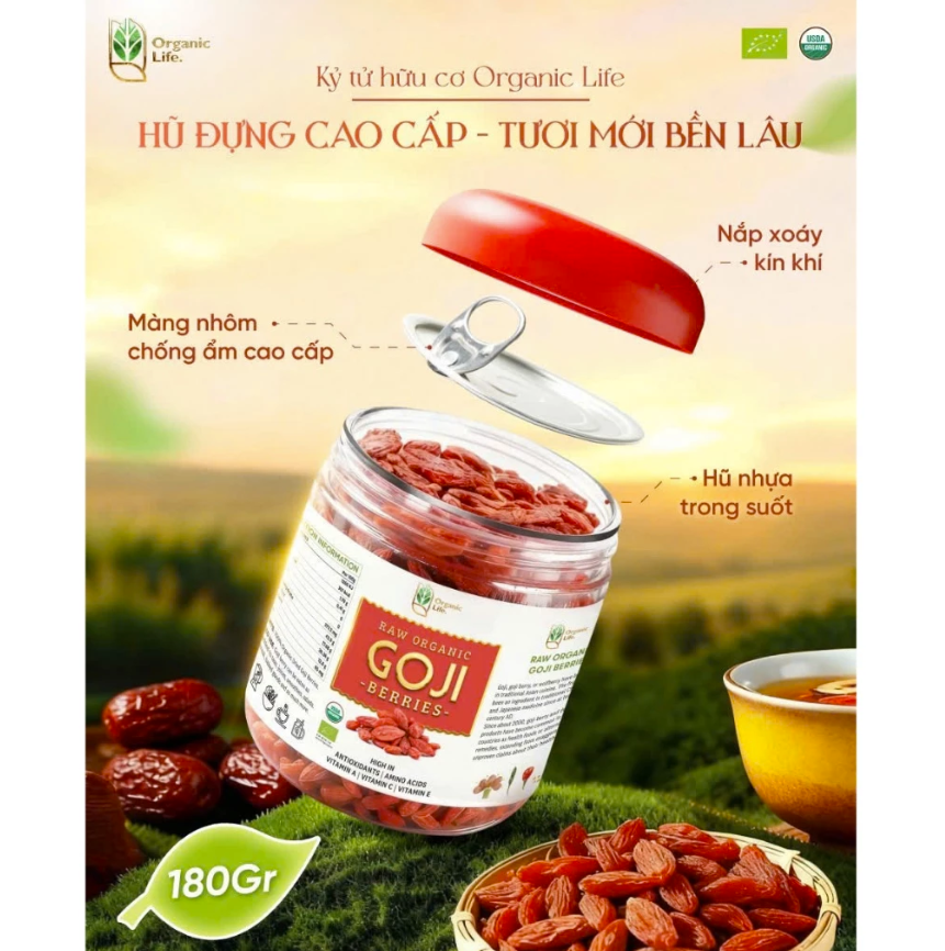Kỉ tử hữu cơ Organic Life 180g
