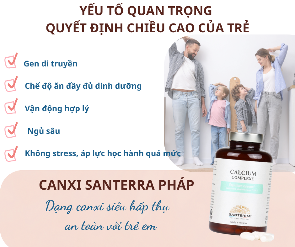 Calcium Complexe Santerra Pháp hữu cơ 120 viên