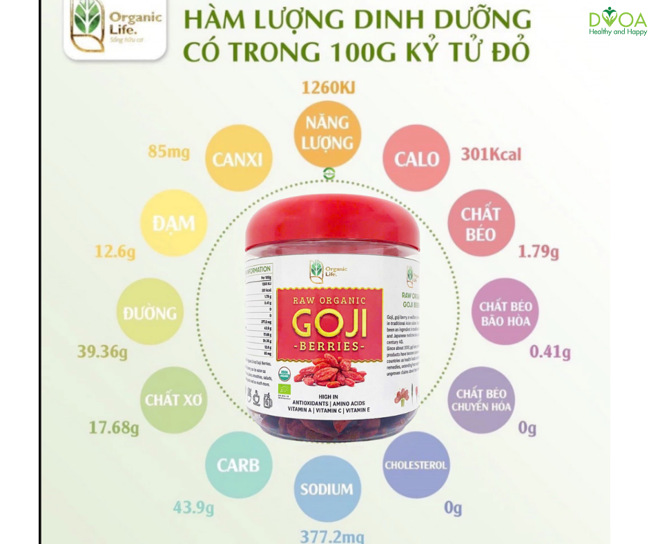 Kỉ tử hữu cơ Organic Life 180g