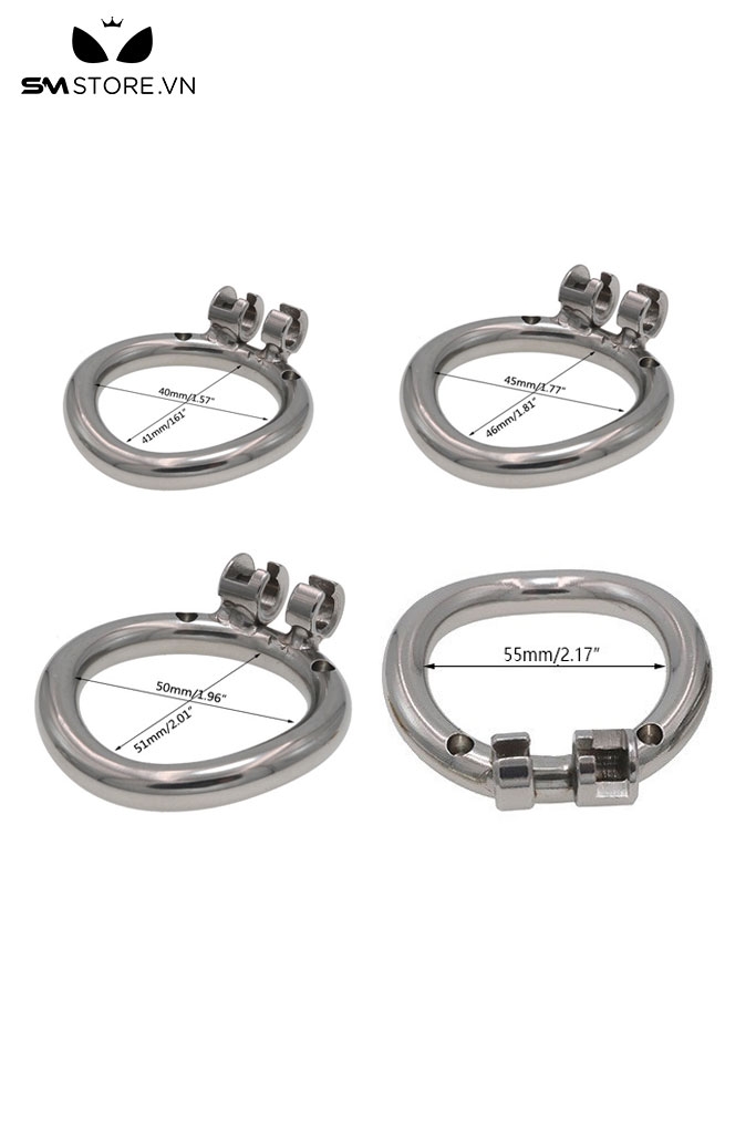 SMT166 - Khóa dương vật nam inox dạng lồng lỗ tròn với 3 size