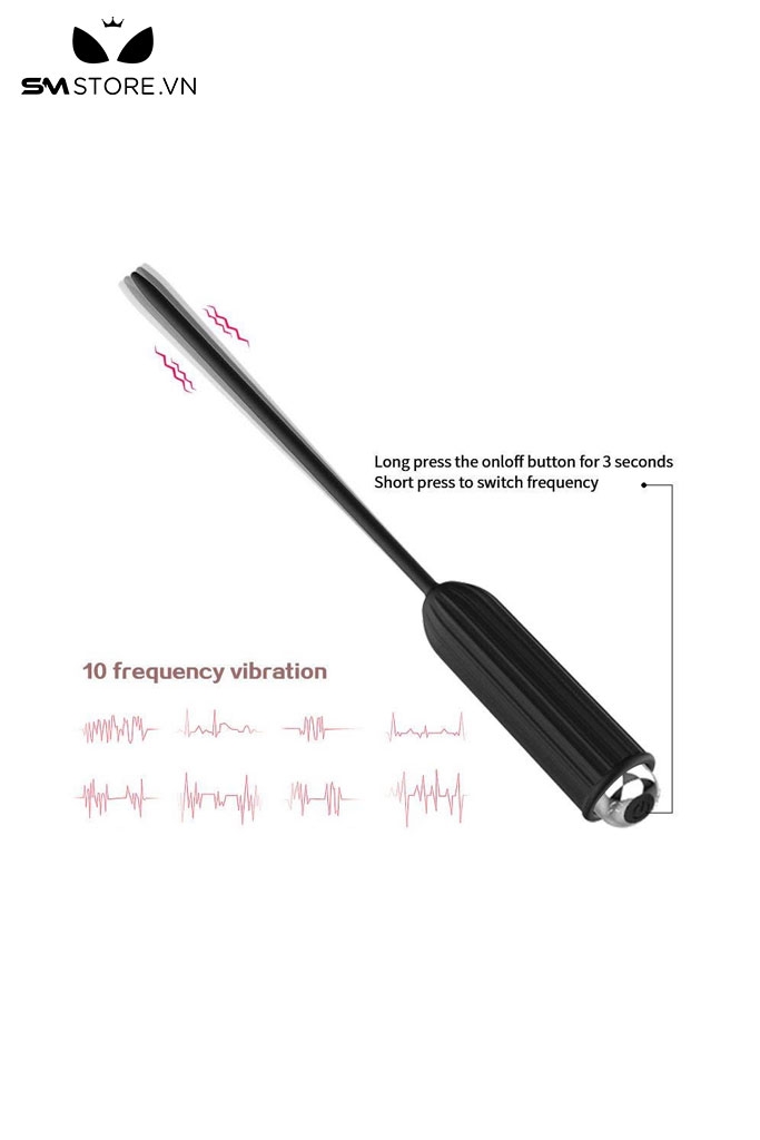 BDT575 - Sounding niệu đạo rung bằng silicon có 10 chế độ dài 108 và 148mm