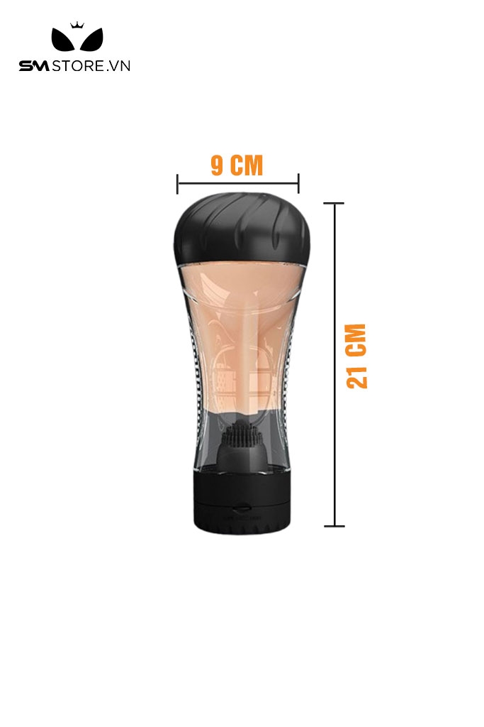 SMT298 - Cốc thủ dâm có lưỡi rung hình âm đạo dài 218mm