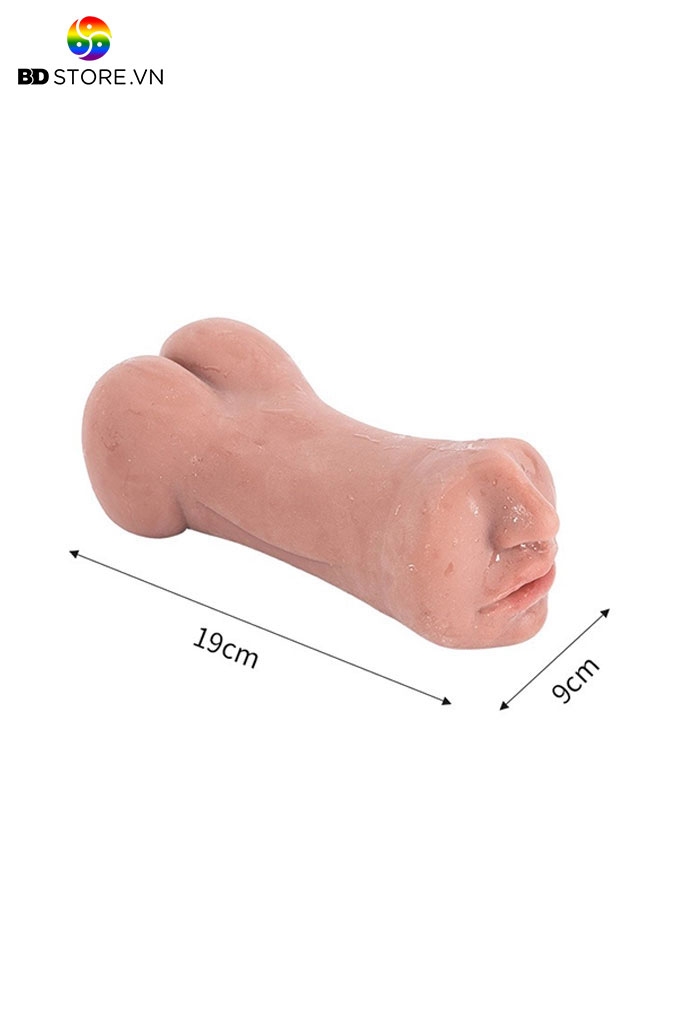 BDT4155 - Âm đạo giả cầm tay 2 đầu với khuôn mông đùi đứng dài 19cm