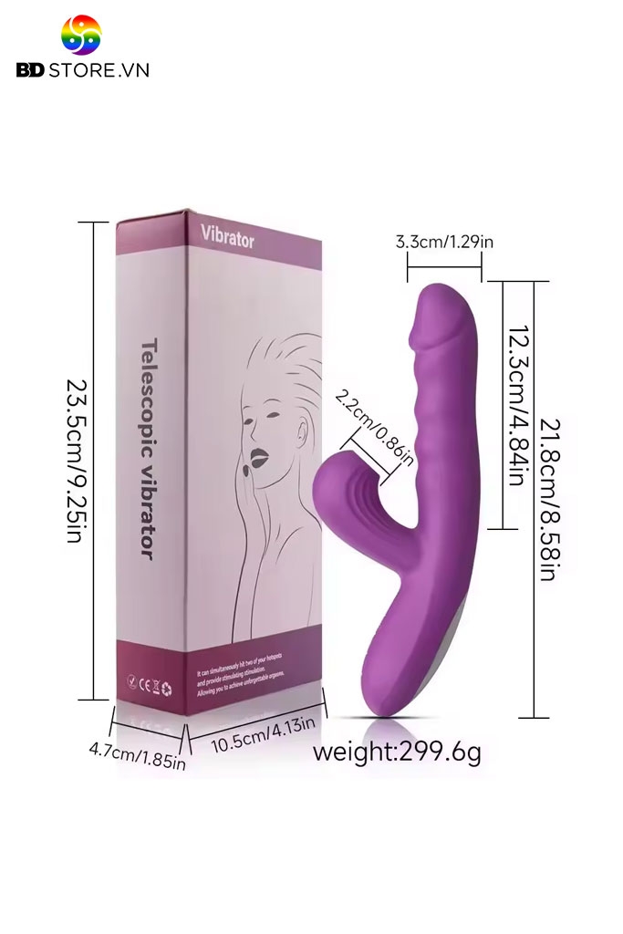 BDT2391 - Máy rung đầu dương vật có chế độ hút sạc điện chống nước