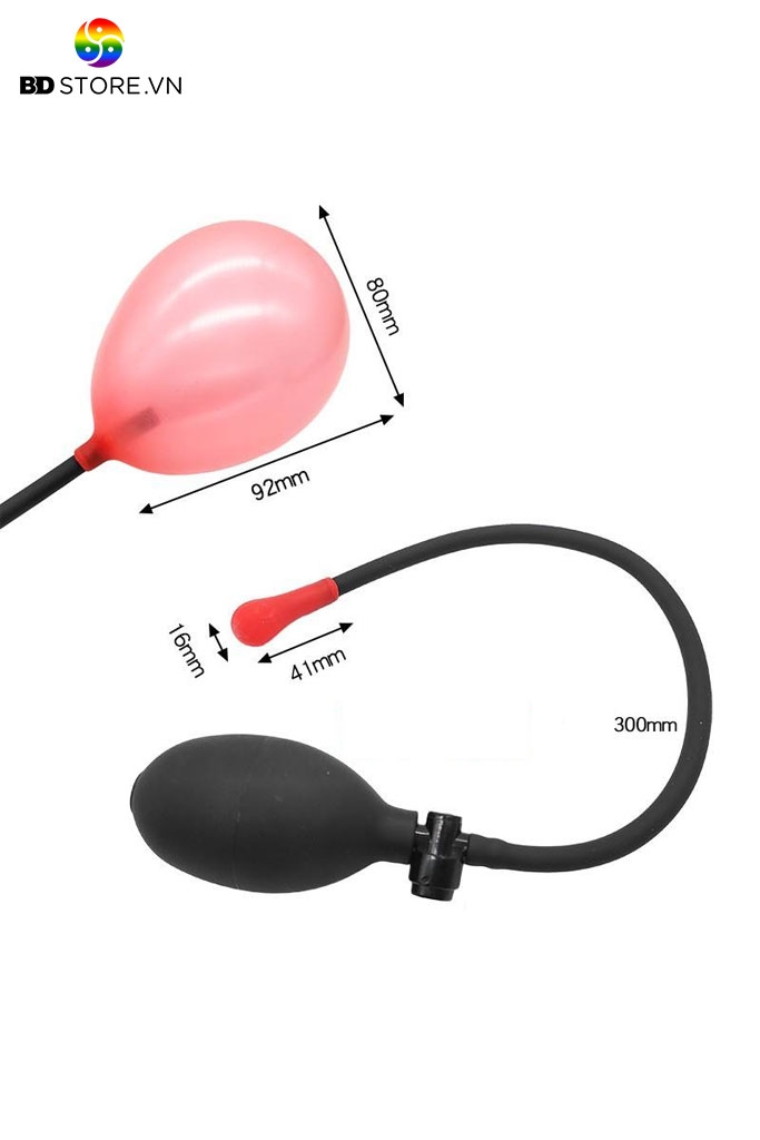 BDT206 - Anal pump liền với bóng silicon đàn hồi và thanh nối chắc