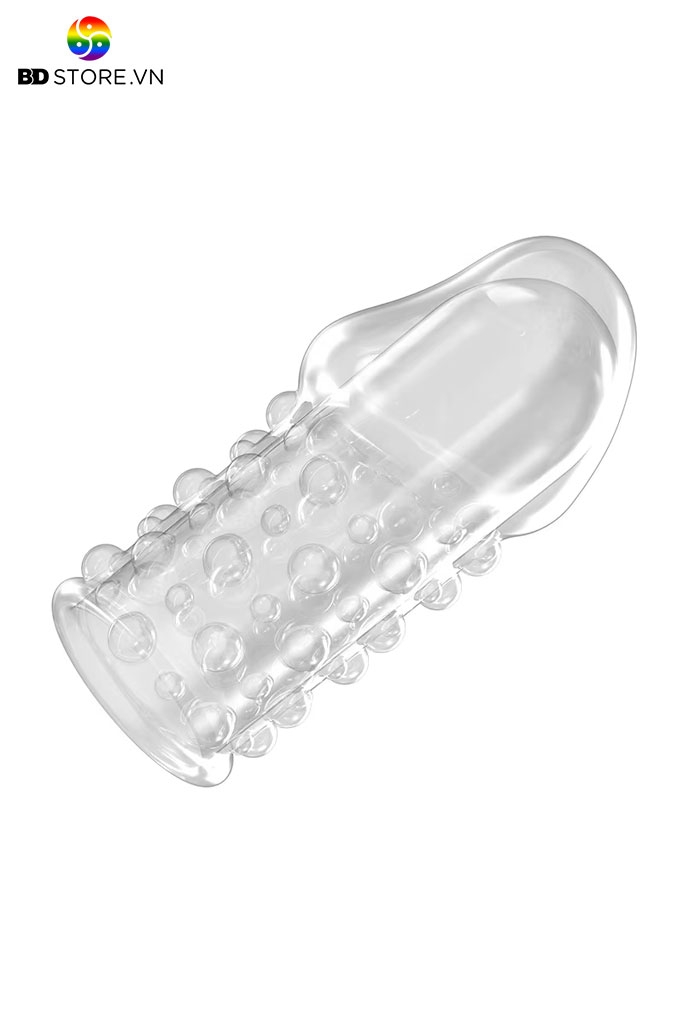 BDT1449 - Bao cao su đôn dên trong suốt có bi nổi  dài 6.5cm