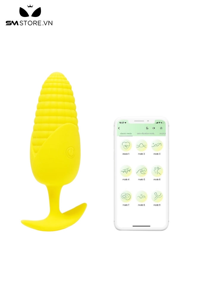 SMT1724 - Butt plugs hình bắp ngô điều khiển từ xa dài 10.5cm
