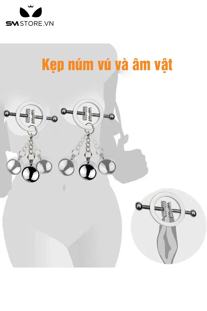 SMT2654 - Kẹp ti có nấc tròn điều chỉnh mix kèm chuông inox
