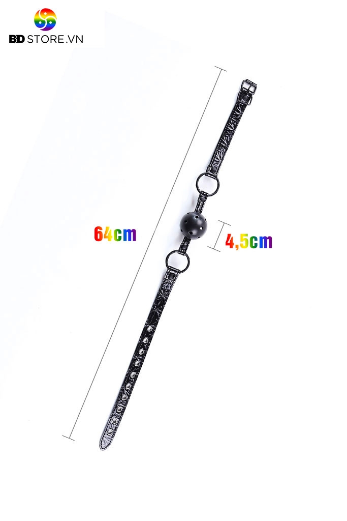 SMT027 - ball gag nhét miệng có lỗ thiết kế dây da bóng