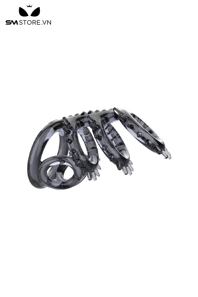 SMT2413 - Vòng đeo dương vật silicon chống xuất tinh sớm có gai