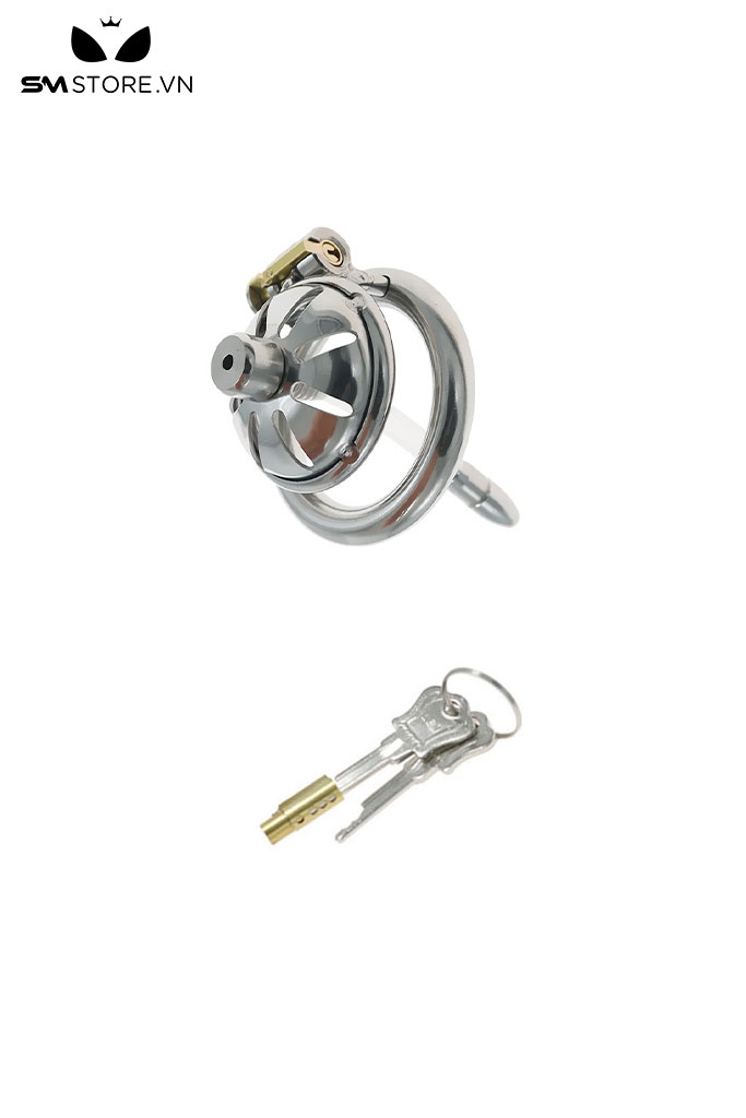 SMT878 - Khóa dương vật inox dạng nắp lồi thép có lỗ thông hơi