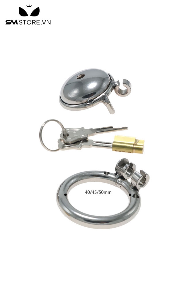 SMT880 - Khóa dương vật inox không gỉ dạng lồng kín có 3 size