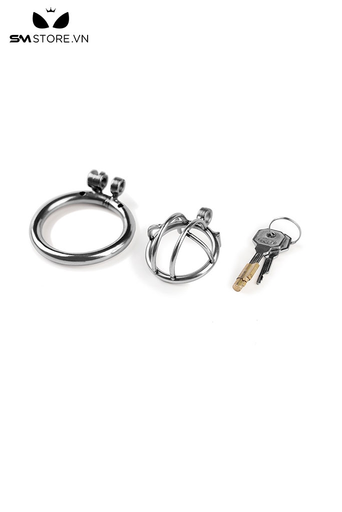 SMT869 - Khóa dương vật thép không gỉ lồng ngắn với 3 kích cỡ