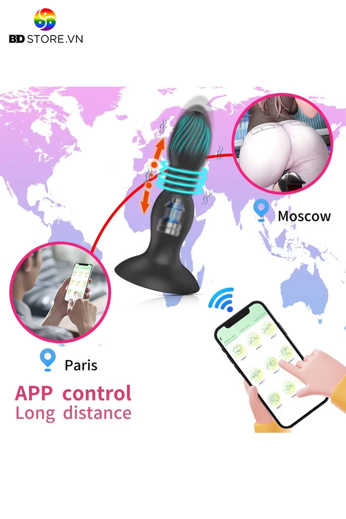 BDT3618 - Máy rung đầu dương vật mini điều khiển từ xa và sạc điện