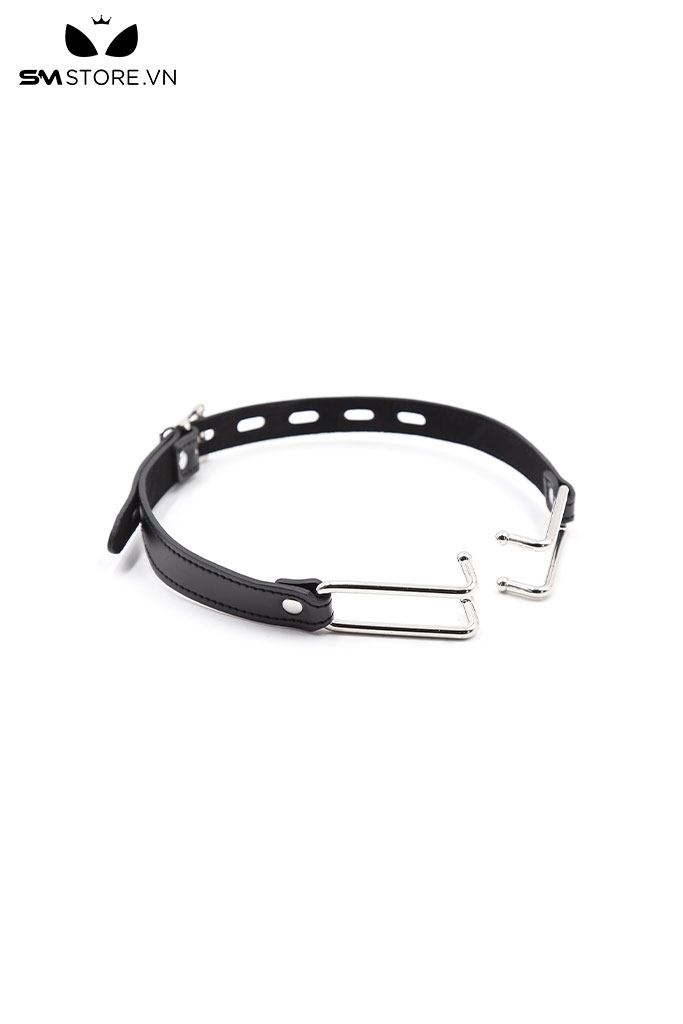 SMT234 - Dụng cụ mở miệng ring gag da PU và kim loại dài 37cm