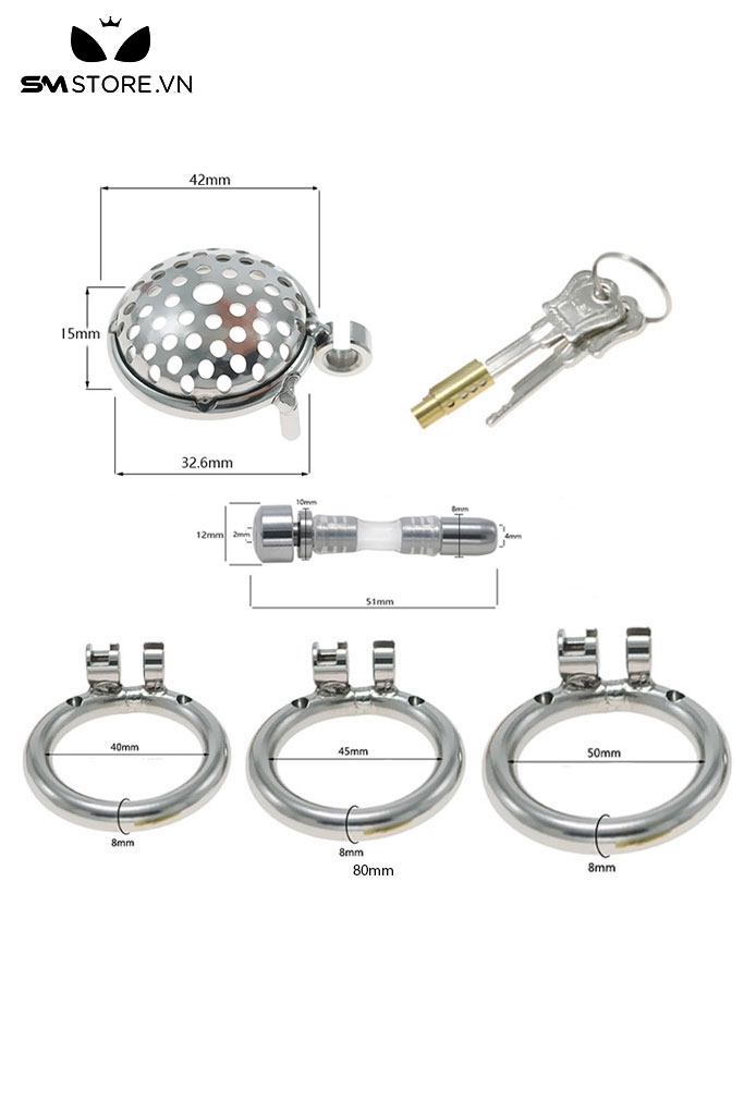 SMT877 - Khóa dương vật kim loại có lỗ thông hơi dạng lỗ lồi