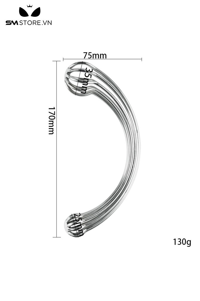 SMT4287 - Anal hook dụng cụ kích điểm G inox thiết kế chữ C rỗng