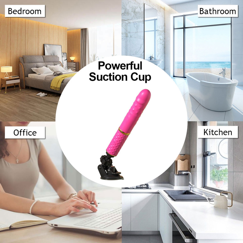 SMT2737 - Máy làm tình mini rung thụt xoay có đế dài 17.7cm