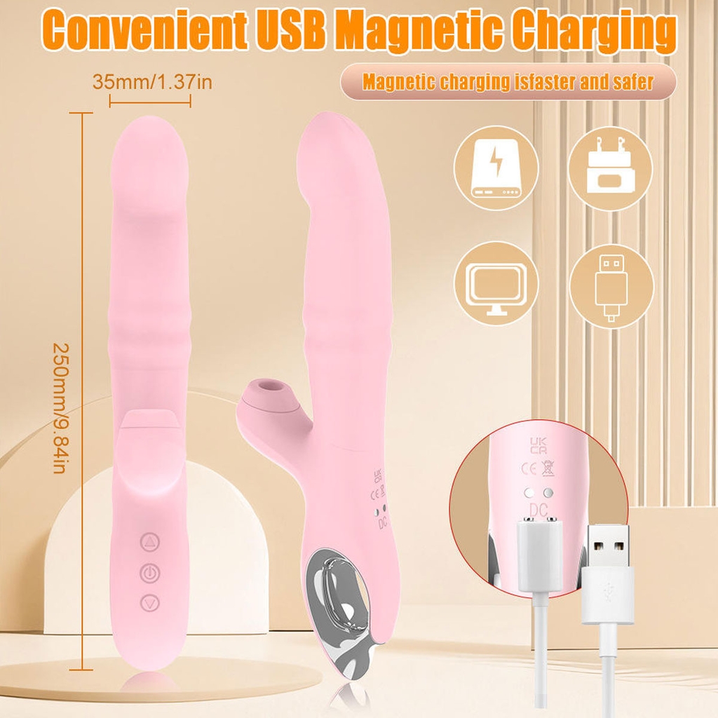BDT3933 - Dương vật giả tự động rung xoay thụt có 10 chế độ và sạc điện