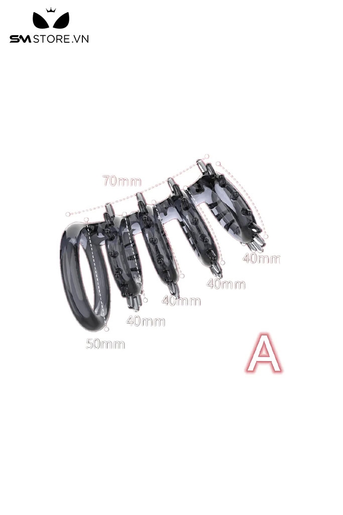 SMT2413 - Vòng đeo dương vật silicon chống xuất tinh sớm có gai