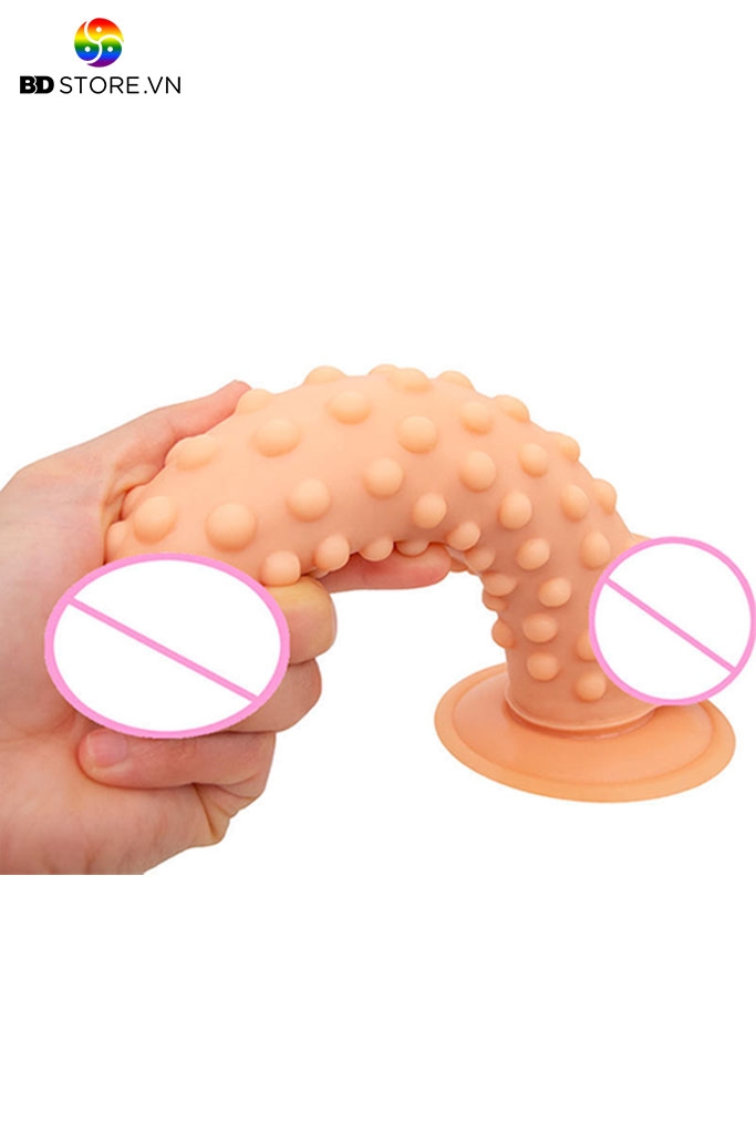 BDT128 - Cu giả mini có bi silicon mềm uốn cong tốt đế hít tường dài 13cm