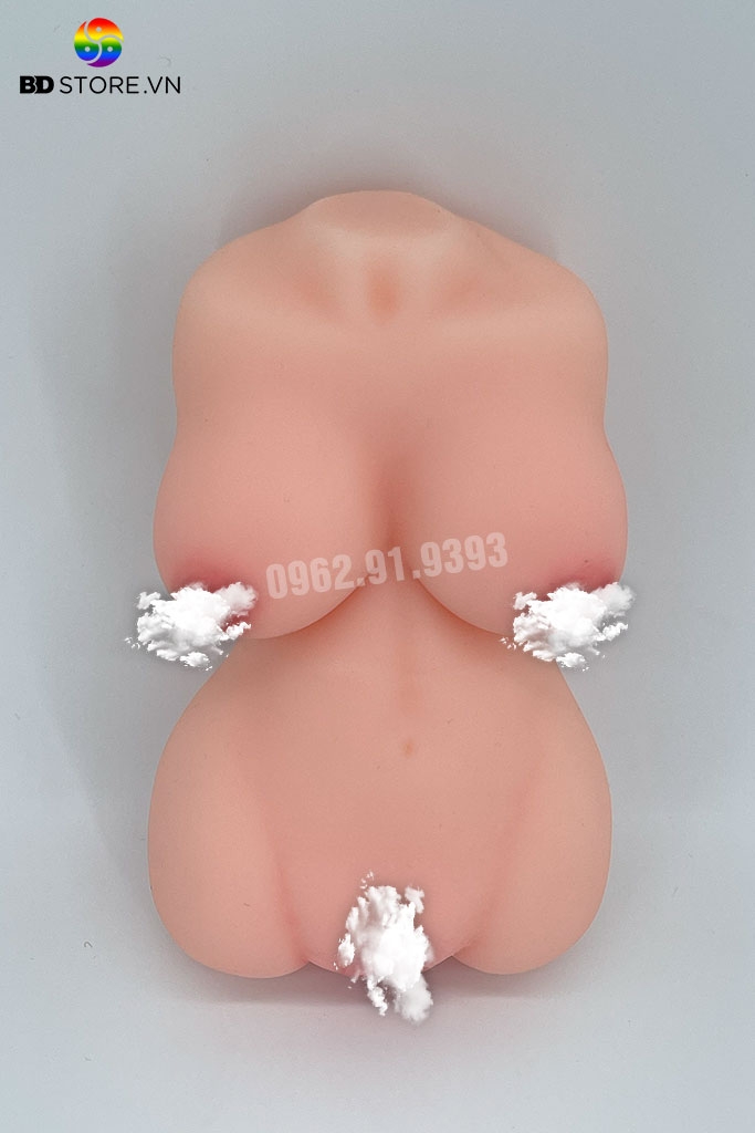 BDT1071 - Búp bê tình yêu mini silicon có ngực nở và 2 lỗ âm đạo và hậu môn