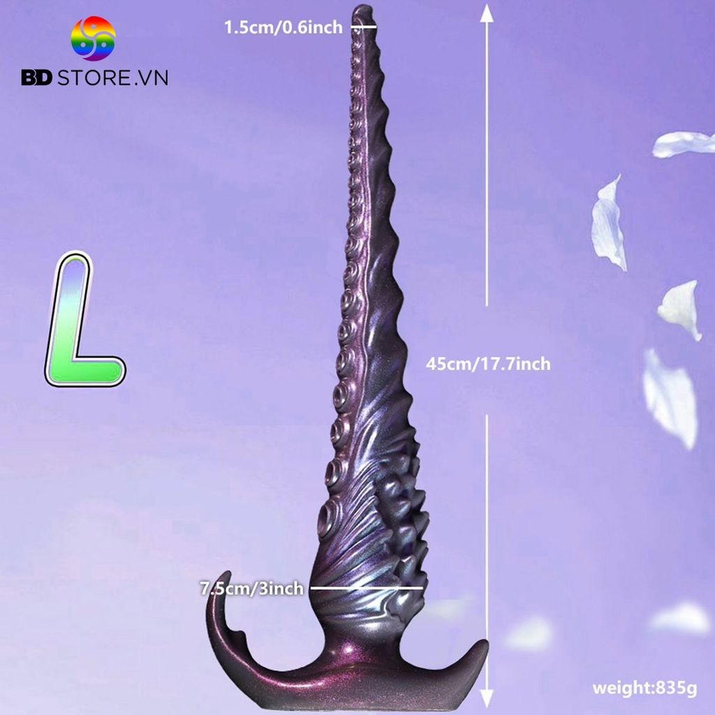 BDT3662 - Sex anal plug long bề mặt xúc tu bạch tuộc và vảy rồng