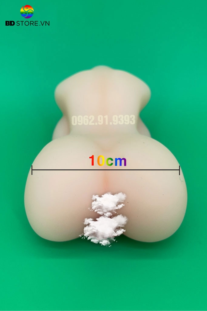 BDT442 - Búp bê tình yêu silicon có 2 lỗ âm đạo và hậu môn kèm 5 size