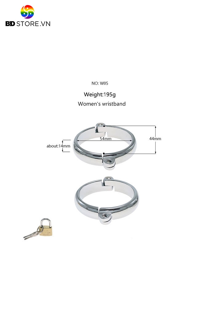 BDT270 - Còng tay chân hình oval chất liệu inox cao cấp có 4 size