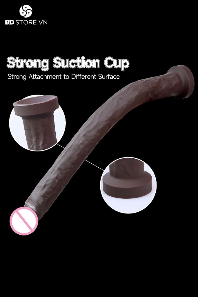 BDT2392 - Cu giả silicon đế hít tường siêu dài 37cm có gân nổi