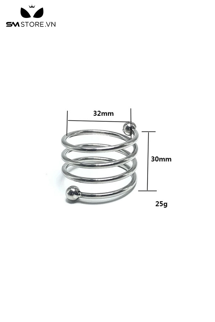 SMT559 - Vòng đeo cu inox hình lò xo có bi với 5 phiên bản khác nhau