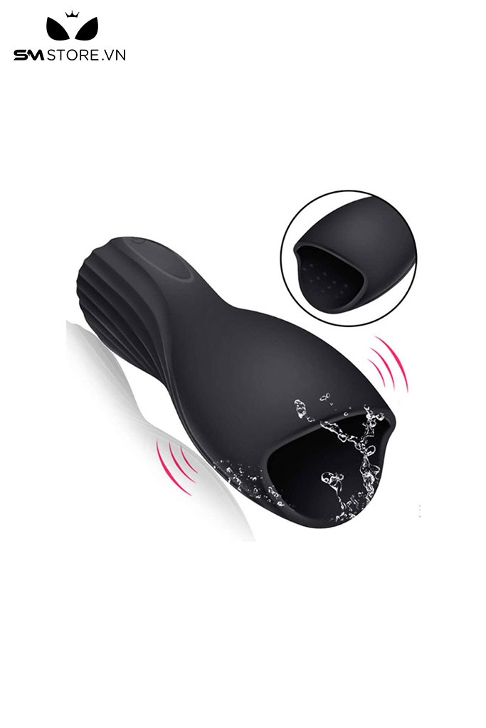 SMT601 - Cốc thủ dâm silicon rung nhiều chế độ dài 1398mm màu đen