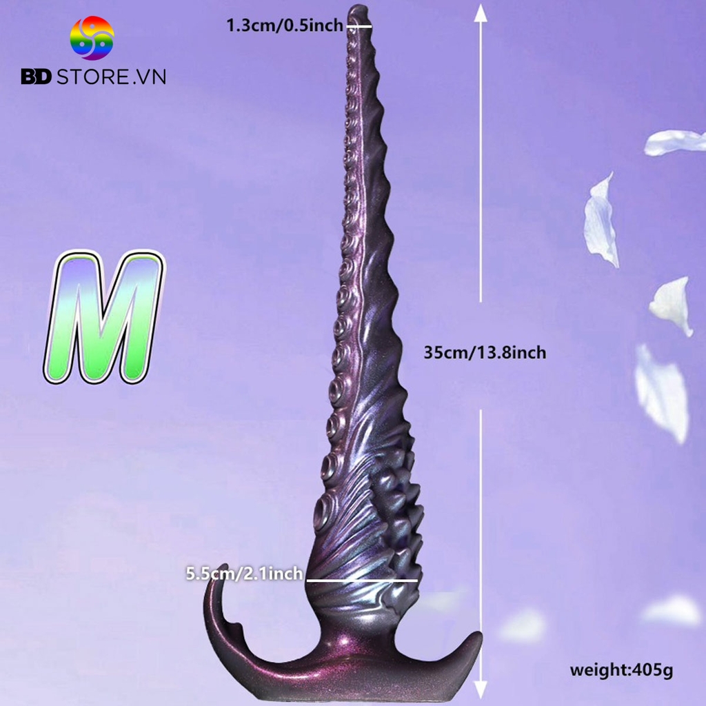 BDT3662 - Sex anal plug long bề mặt xúc tu bạch tuộc và vảy rồng