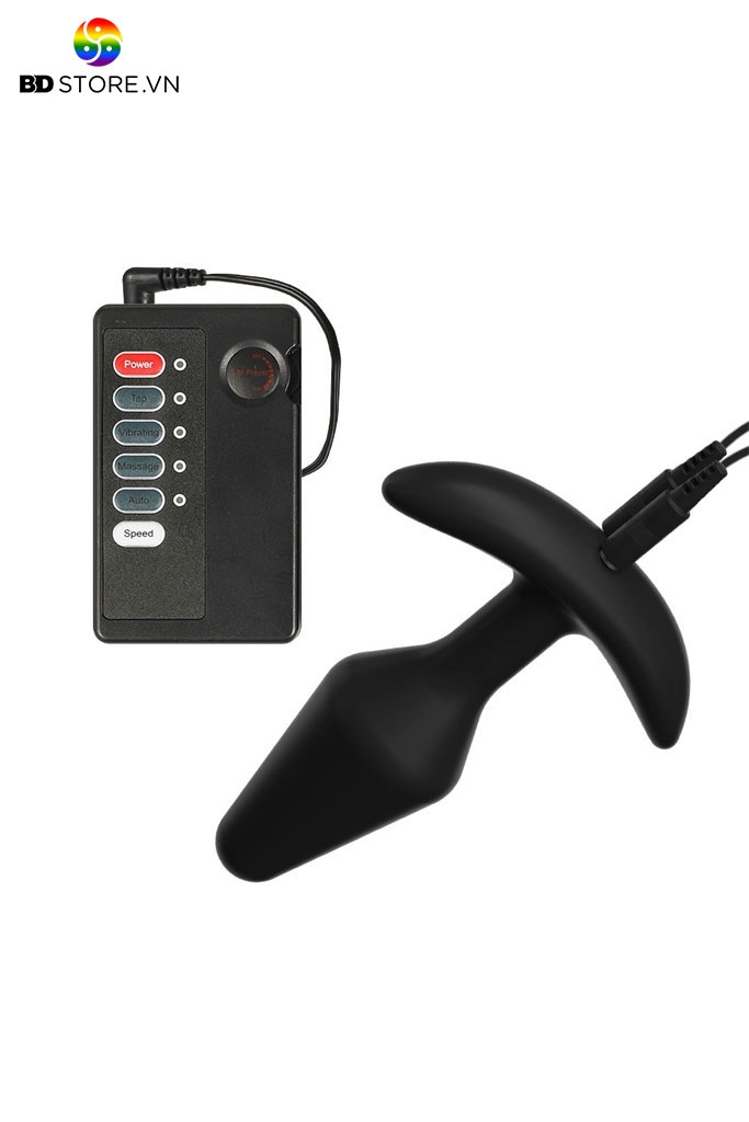 BDT3044 - Đồ chơi hậu môn anal play kích điện đế chữ T cong dài 10cm