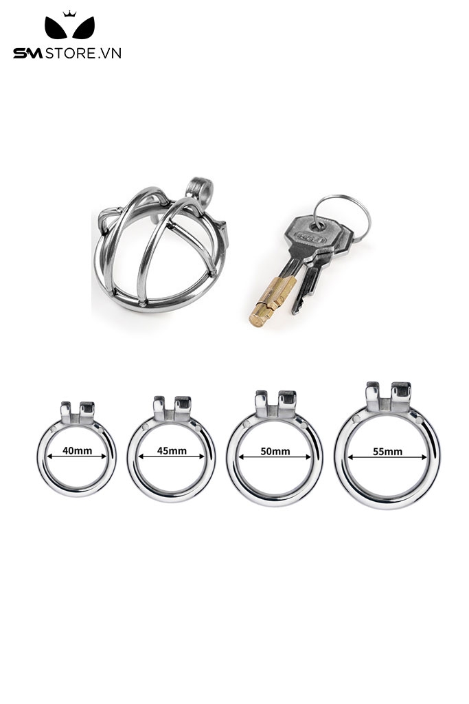 SMT869 - Khóa dương vật thép không gỉ lồng ngắn với 3 kích cỡ