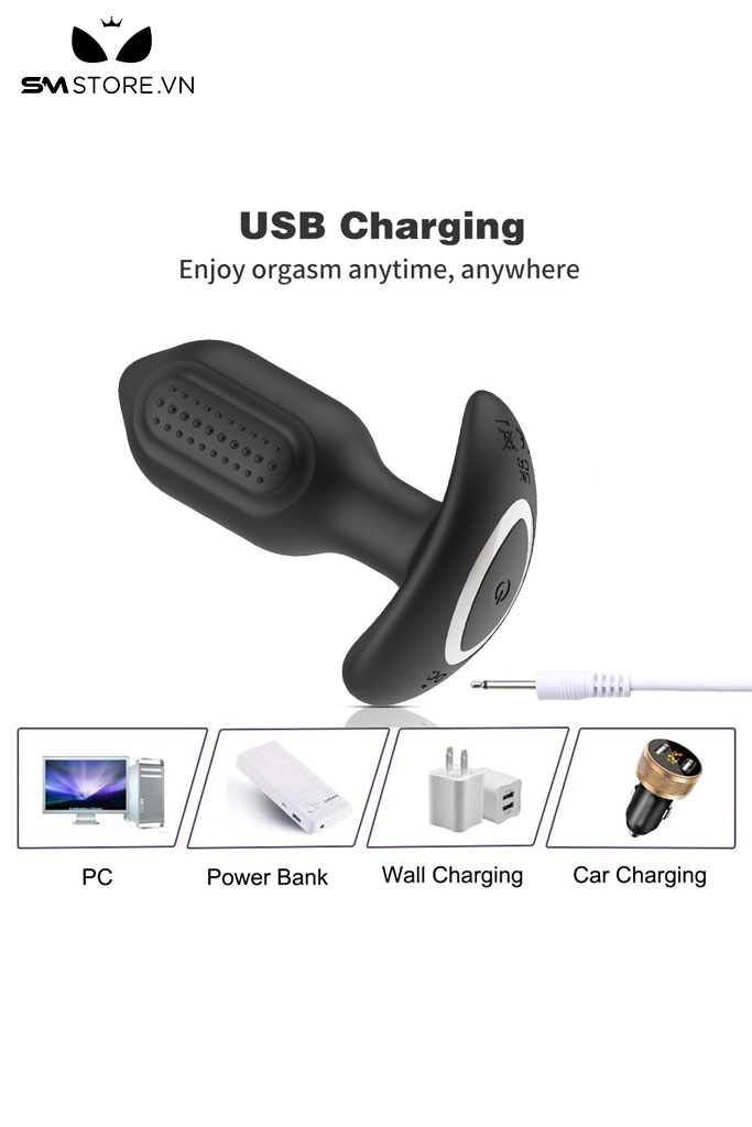 SMT1269 - Butt plug hậu môn có gai điều khiển từ xa dài 105mm