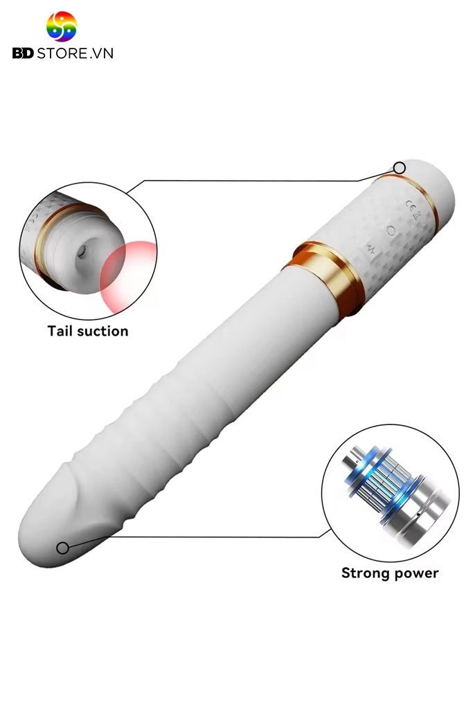 BDT2764 - Dương vật giả tỏa nhiệt tự động rung thụt cầm tay và sạc điện