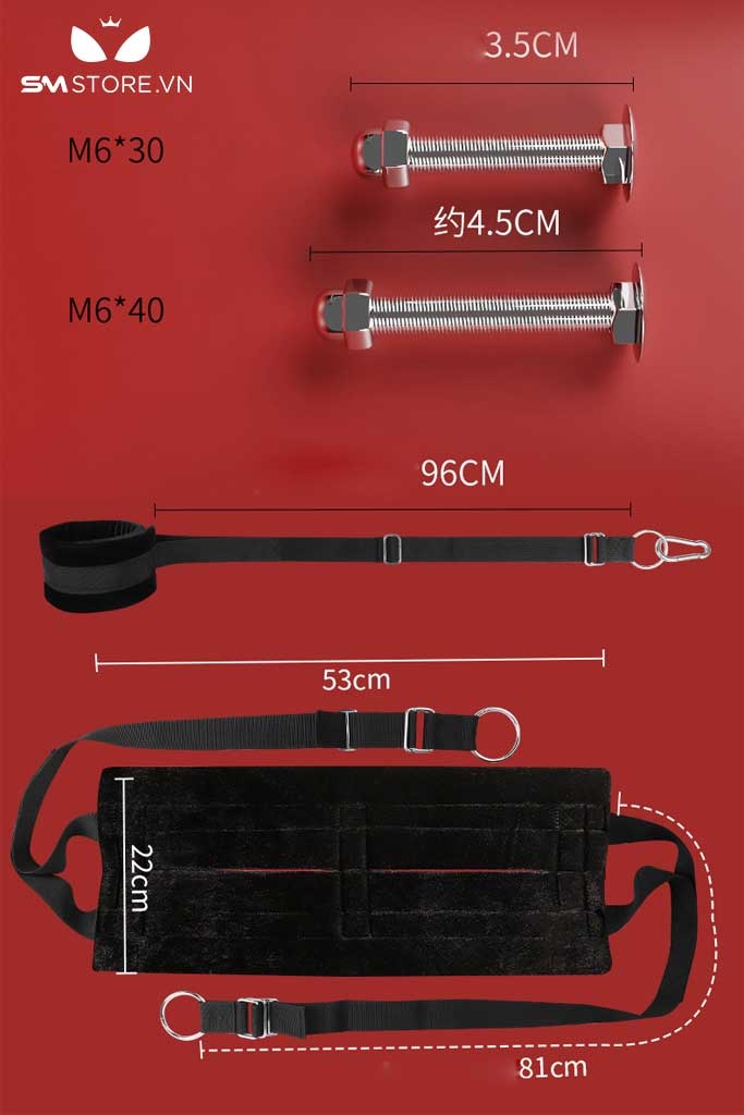 SMT993 - Bộ cố định tư thế sexsling với xích đu có đệm chân