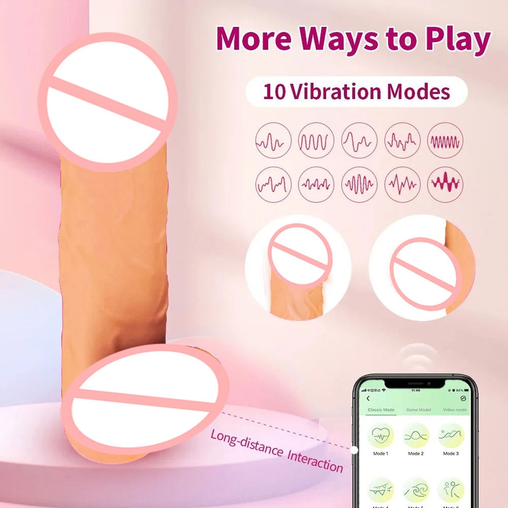 BDT4366 - Cu giả mini rung điều khiển qua APP có 10 tần số và sạc điện