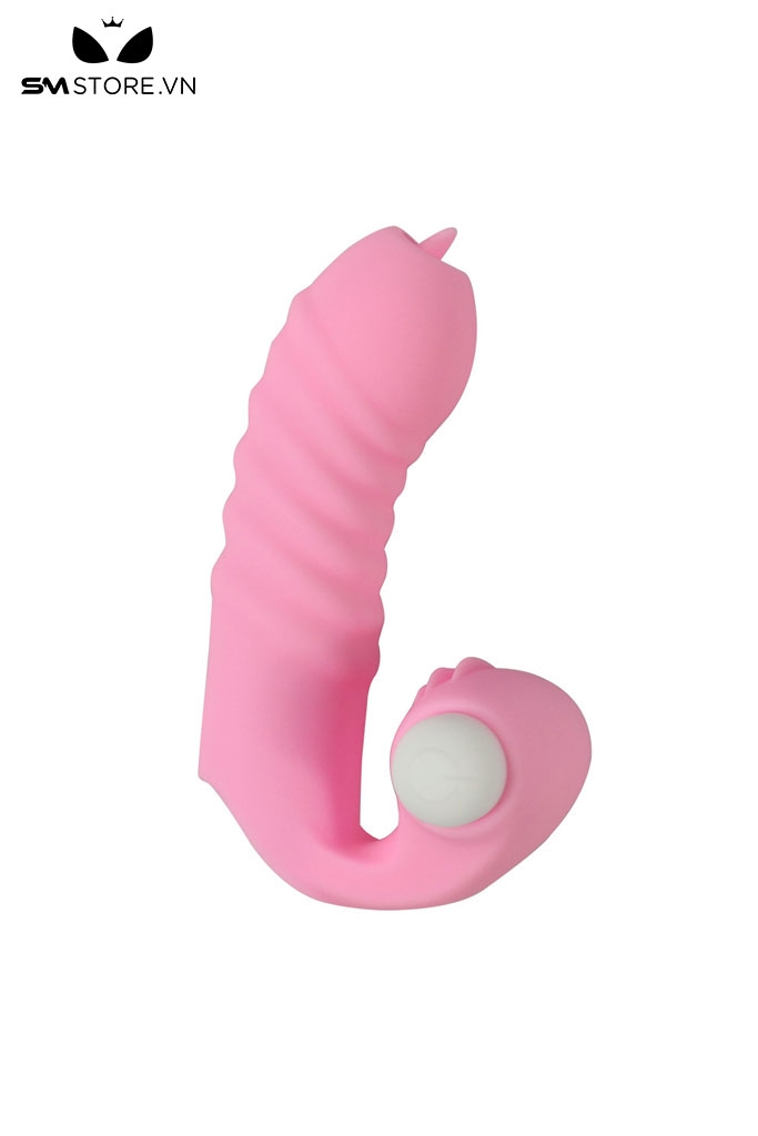 SMT1229 - Ngón tay rung silicon dương vật giả có lưỡi dài 8.5cm