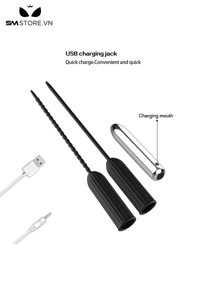 BDT575 - Sounding niệu đạo rung bằng silicon có 10 chế độ dài 108 và 148mm
