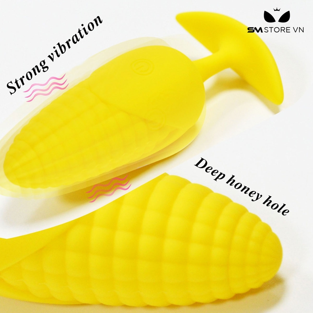 SMT1724 - Butt plugs hình bắp ngô điều khiển từ xa dài 10.5cm