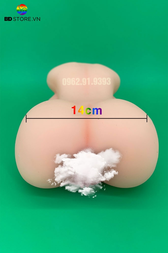 BDT442 - Búp bê tình yêu silicon có 2 lỗ âm đạo và hậu môn kèm 5 size