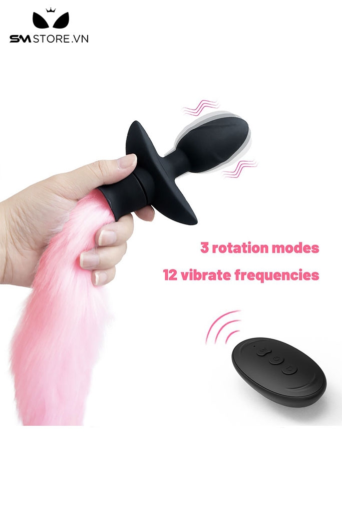 SMT4437 - Đuôi cáo cosplay có 12 chế độ rung và 3 tần số thụt điều khiển xa