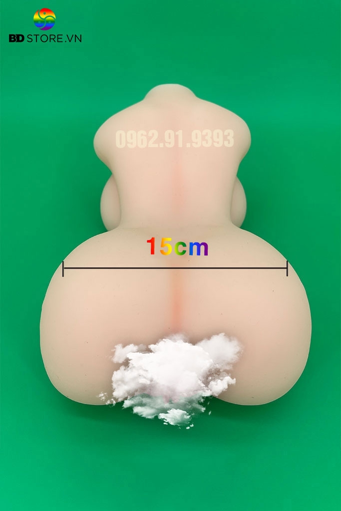 BDT442 - Búp bê tình yêu silicon có 2 lỗ âm đạo và hậu môn kèm 5 size