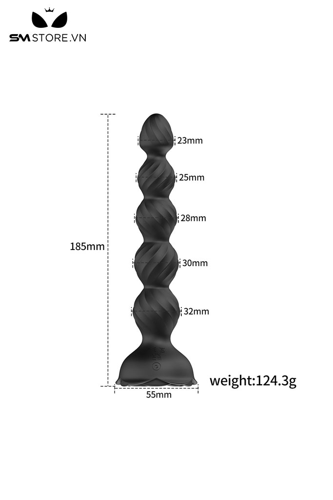 SMT1230 - Butt plug hậu môn dạng bi tầng silicon điều khiển từ xa