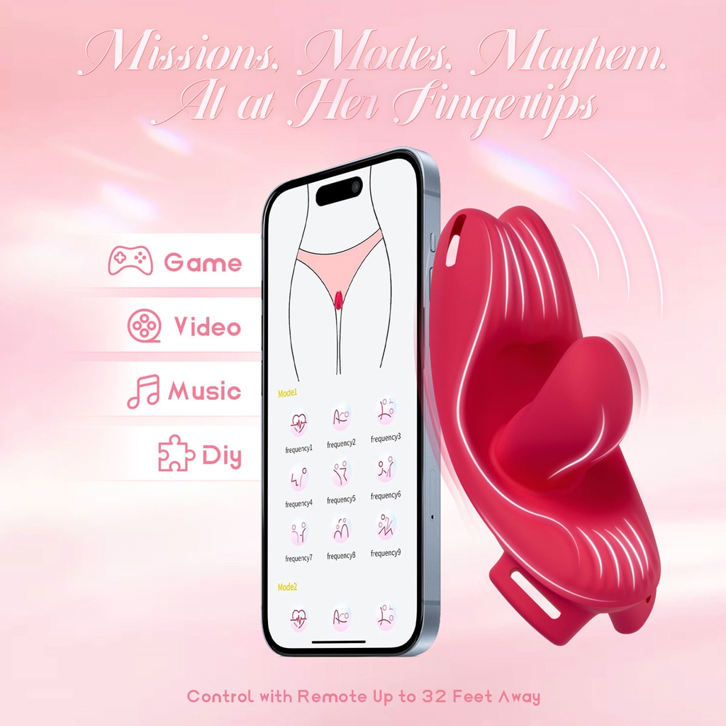 SMT2379 - Quần lót rung lưỡi liếm có 9 chế độ điều khiển qua APP dài 88mm