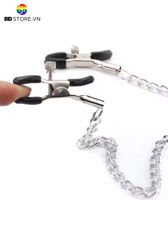BDT035 - Kẹp ti kim loại có nút vặn thiết kế dây xích nối dài 30cm
