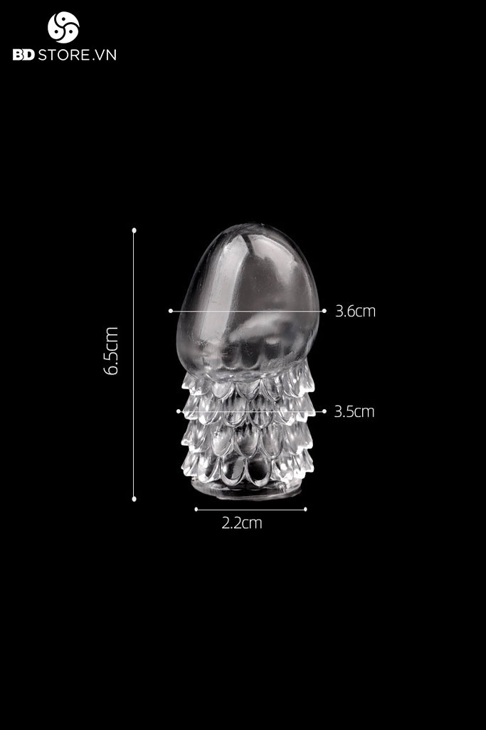 BDT084 - Bao cao su đôn khúc đầu thân phủ vảy nổi dài 6.5cm