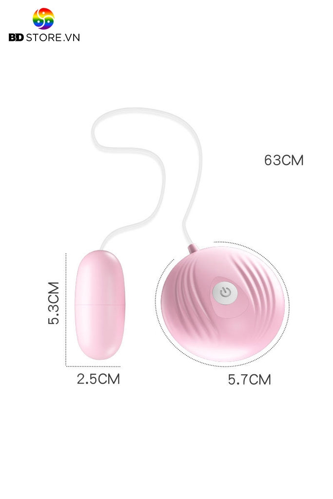 BDT097 - Trứng rung giá rẻ có dây điều khiển bằng vỏ sò dài 5.3cm